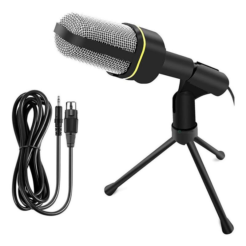 Microfone Condensador Qy-920 Omnidirecional Com Tripé Microfone condenser