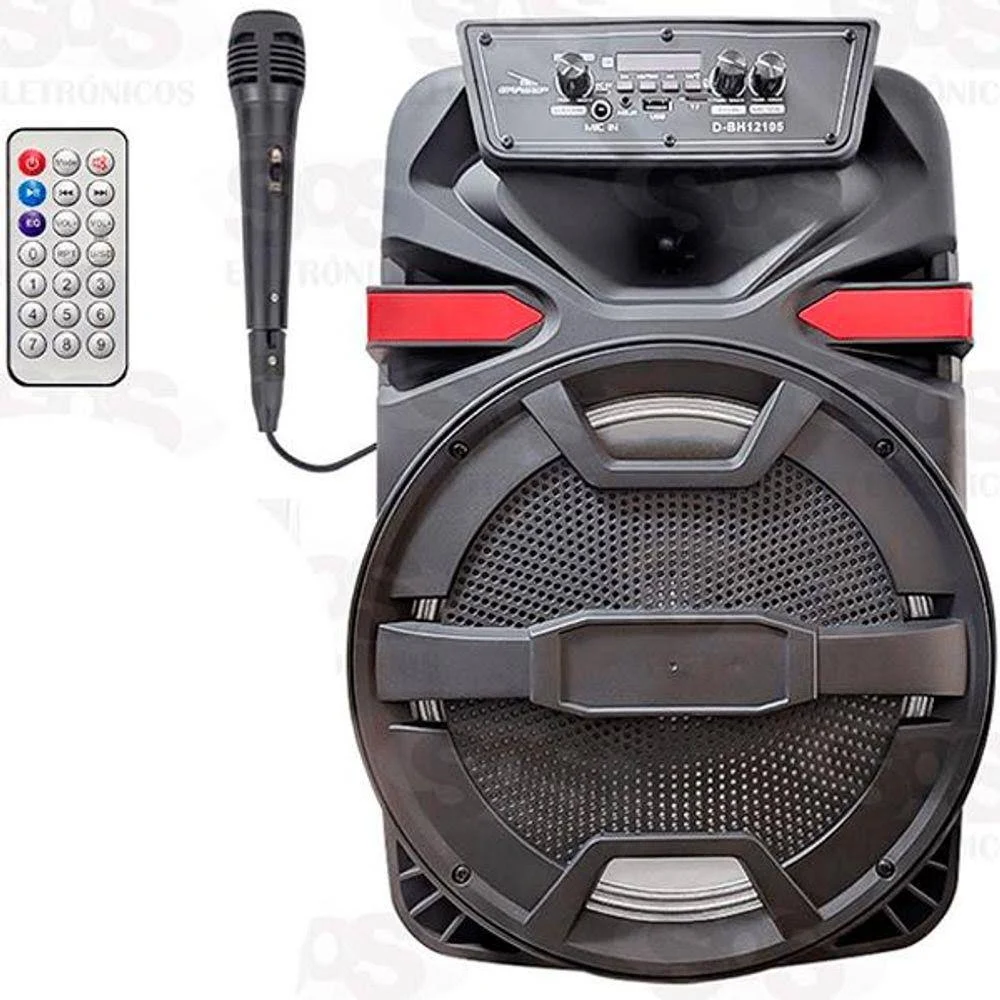 Caixa De Som Bluetooth Grasep D-bh12105 60w Microfone 