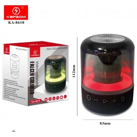 Caixa de Som Bluetooth Portátil c/Led rgb 10W KA-8610 - Kapbom
