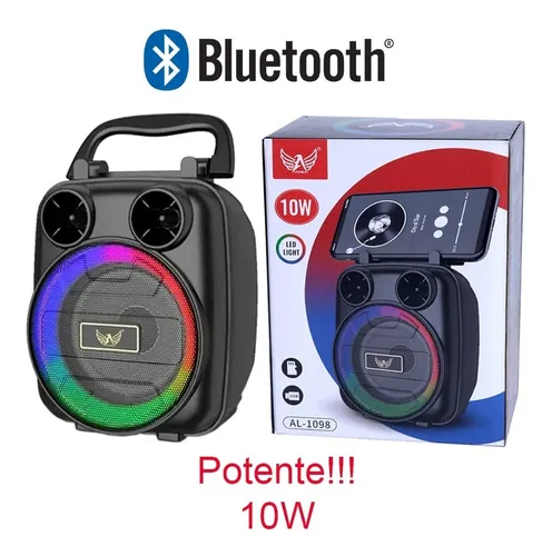 Caixa Som Bluetooth Portátil Al 1098 Pen Drive Sd Fm 10w