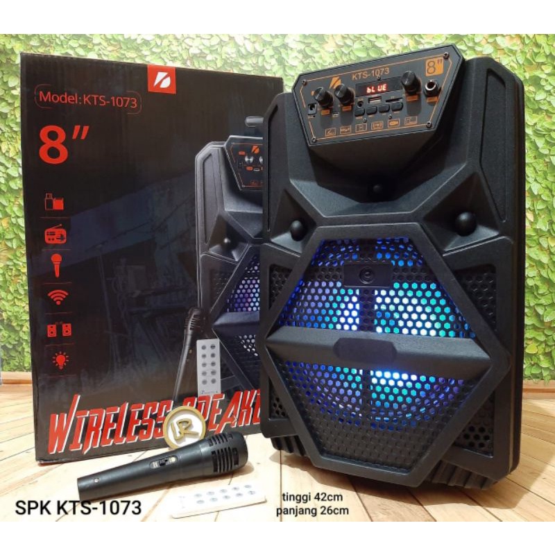 Caixa de Som Portátil amplificada Karaoke tipo Mala com rodinhas e microfone - kts-1073