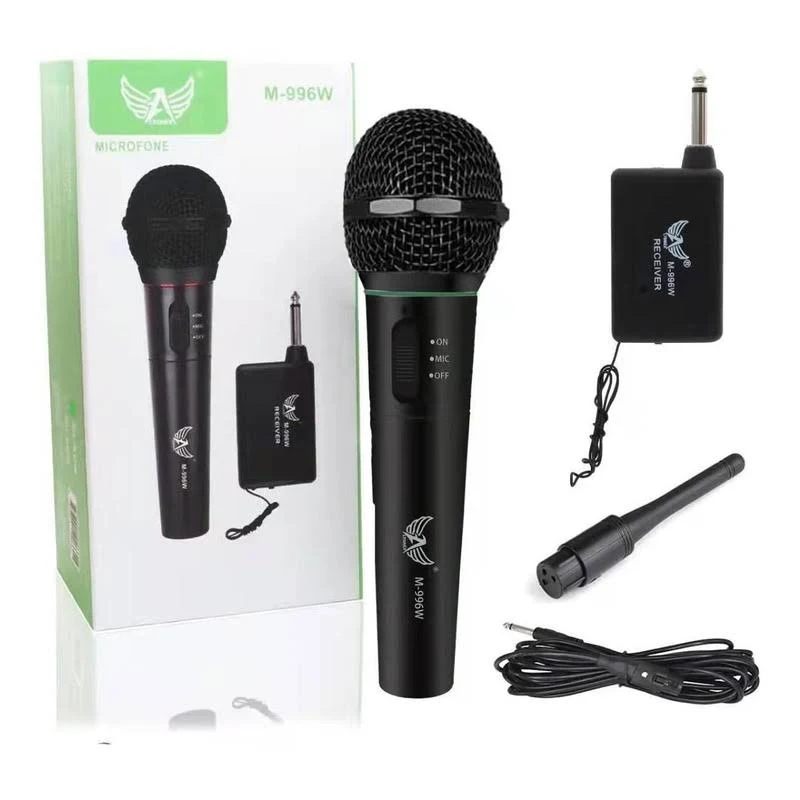 Microfone Wireless Sem Fio Com Adaptador P10 M-996W